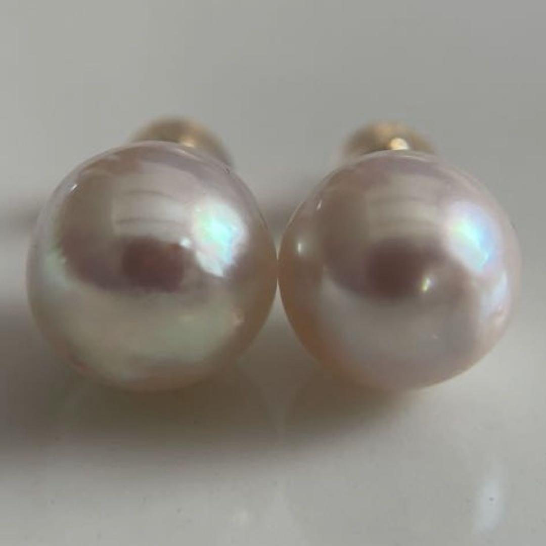 宇和島産 あこや本真珠 パール ピアス 金具K18 真珠 イエロー