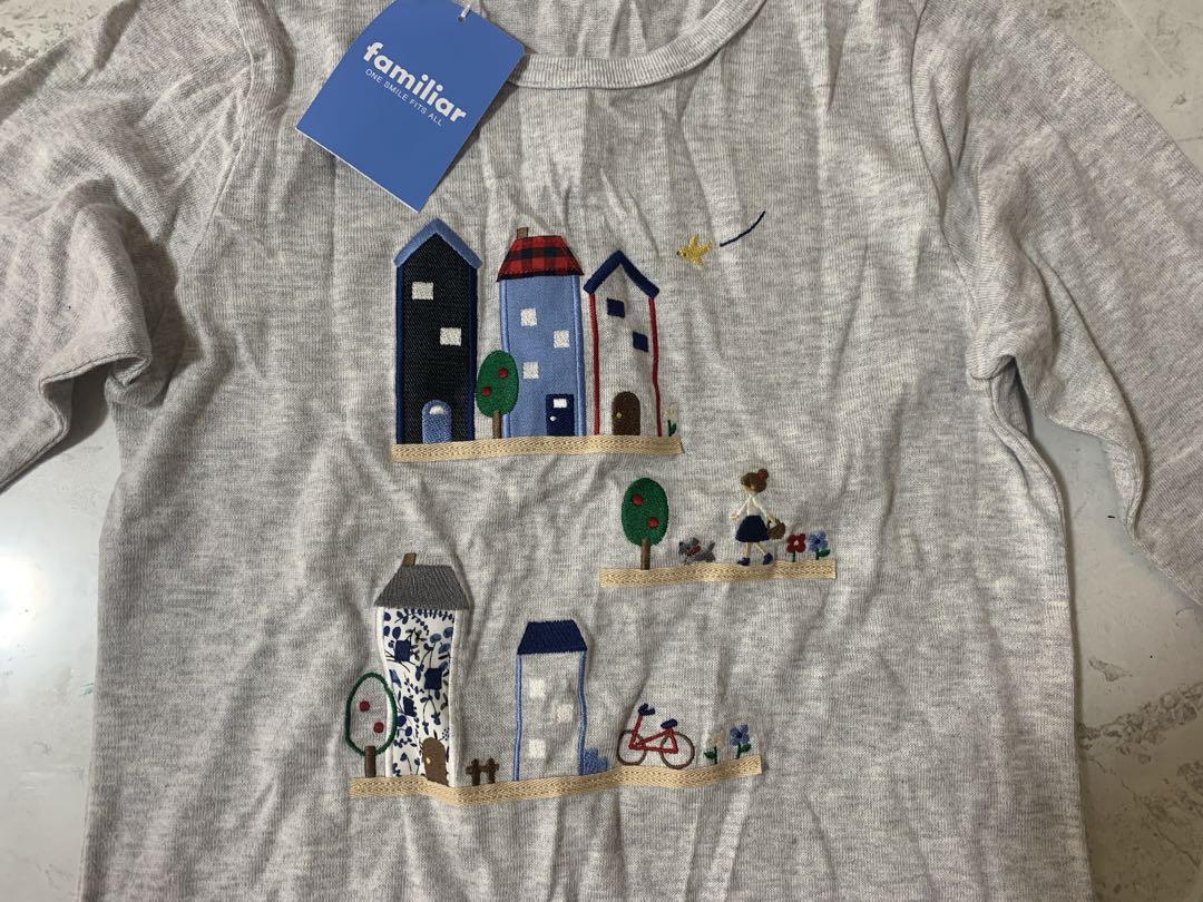新品⭐︎ファミリア　長袖　Tシャツ　グレー　120
