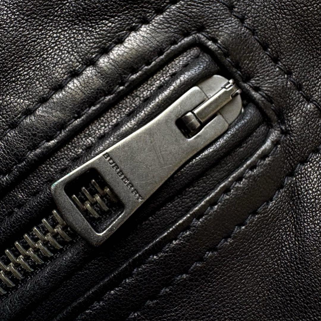 ☆羊革 L相当☆ BURBERRY BRIT ダブルライダース メガチェック