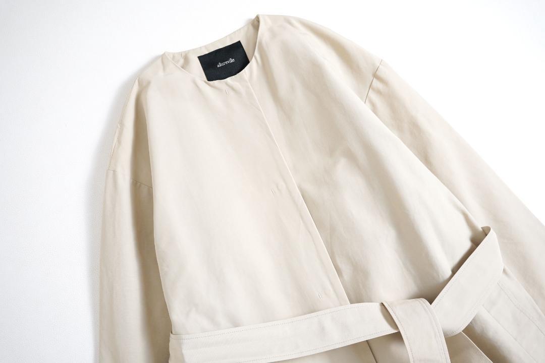 376t*アルアバイル allureville グログランノーカラーコート