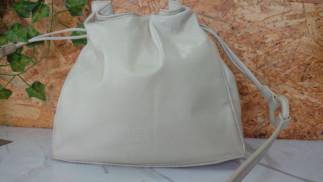 ロエベ 巾着ショルダー リペア品 suy06-m11098560637 ベージュ 100%新品