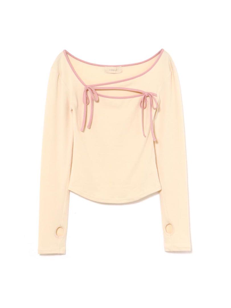 【即日発送】andmary Ami ribbon tops pink