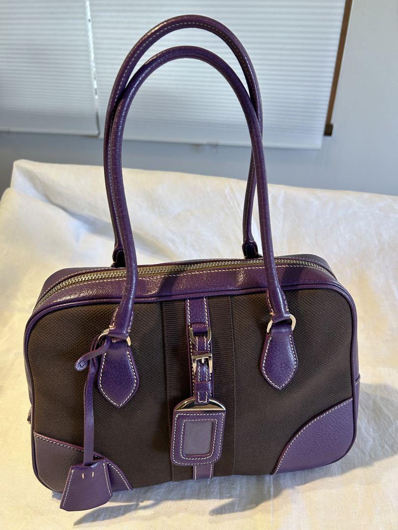 PRADA パープルショルダーバッグ プラダ パープル ミニボストン ショルダー バック PRADA