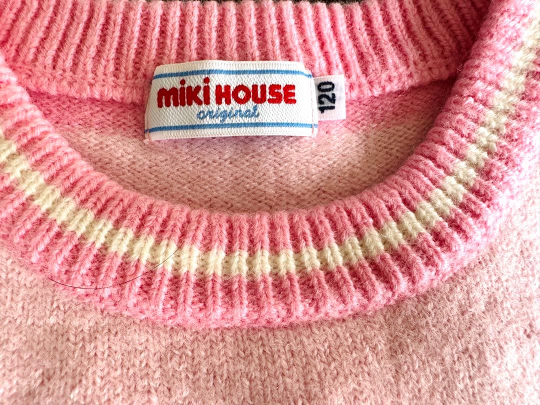MIKI HOUSE ピンク うさぎ刺繍セーター 120cm MIKI HOUSE ピンク うさぎ刺繍セーター 120cm