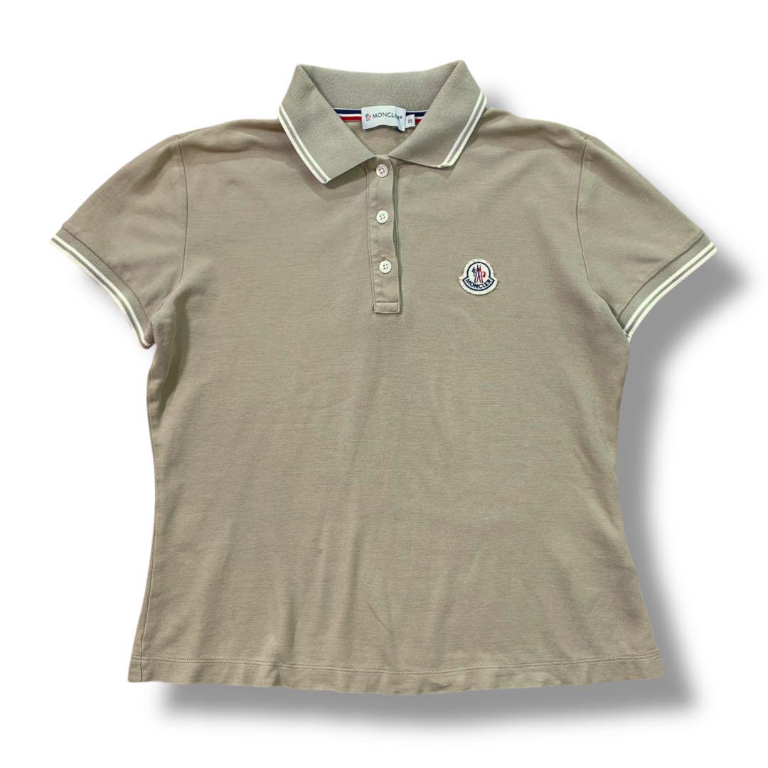 MONCLER モンクレール　ポロシャツ　ベージュ　半袖 MONCLER モンクレール レディース ポロシャツ 古着 半袖
