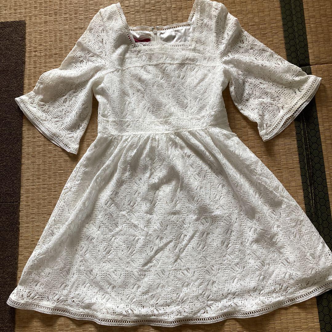 DOLLY GIRL by ANNA SUI フレアミニワンピース M DOLLY GIRL by ANNA SUI ホワイトレース ミニワンピース - メルカリ