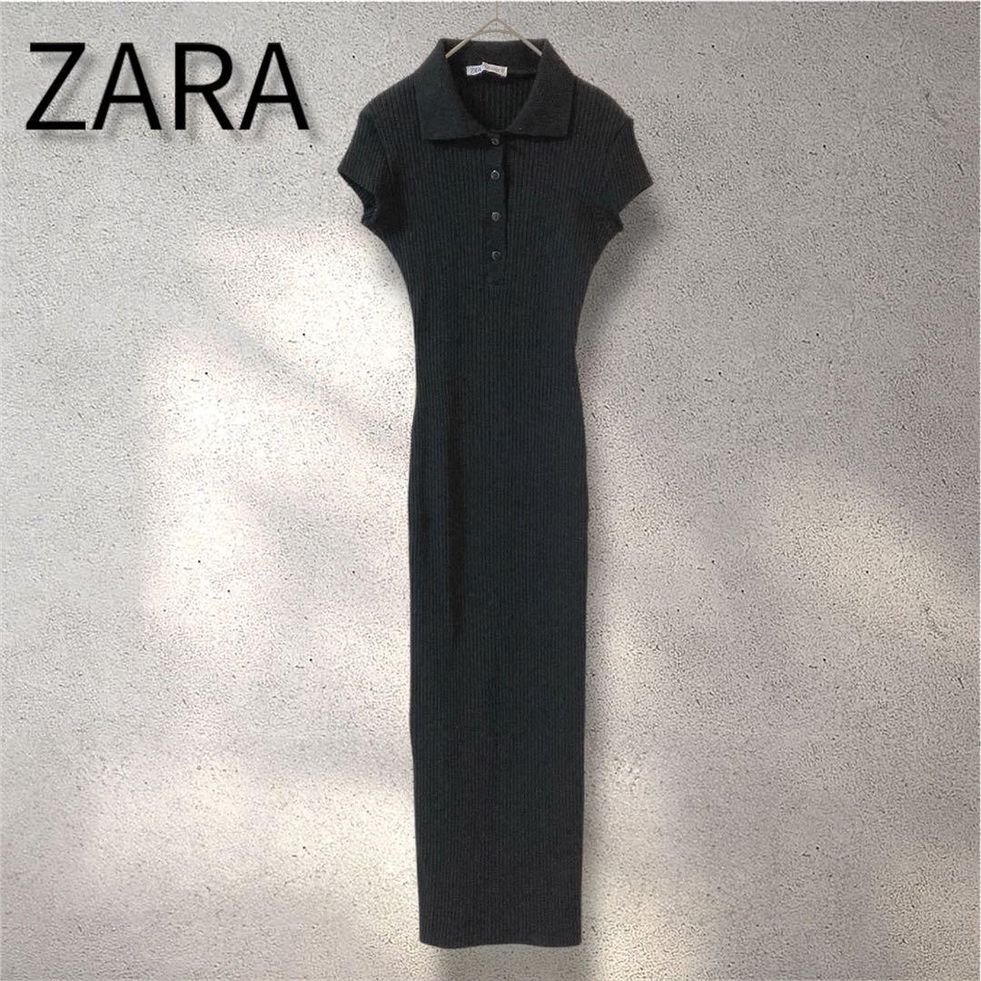ワンピース sera 749 ZARA ザラ フレンチスリーブロングニットワンピース S