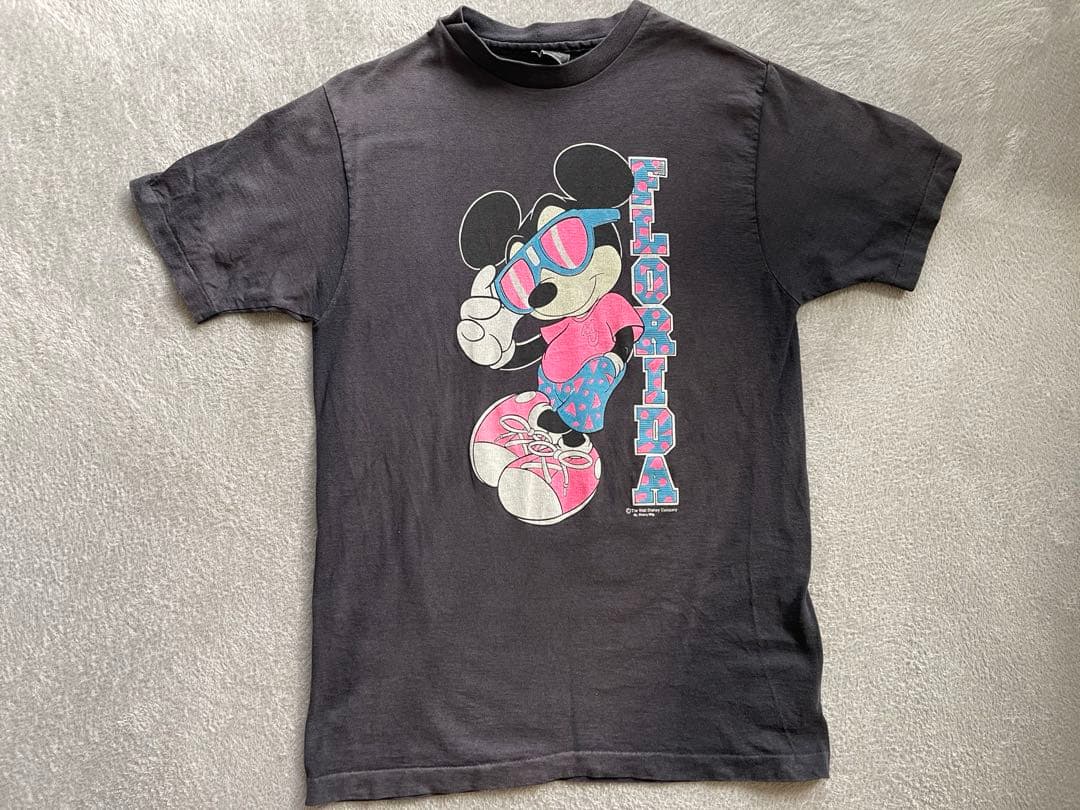 80's ミッキー USA vintage sherry's L 黒 フェード