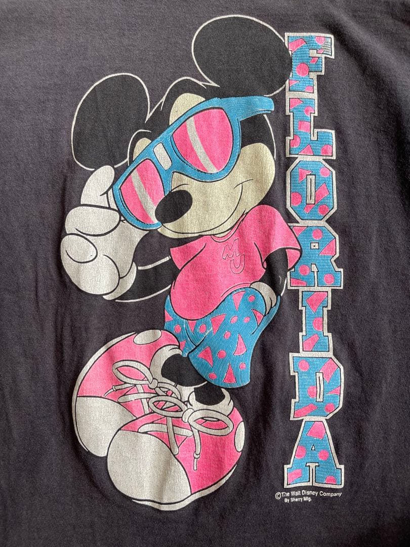 80's ミッキー USA vintage sherry's L 黒 フェード