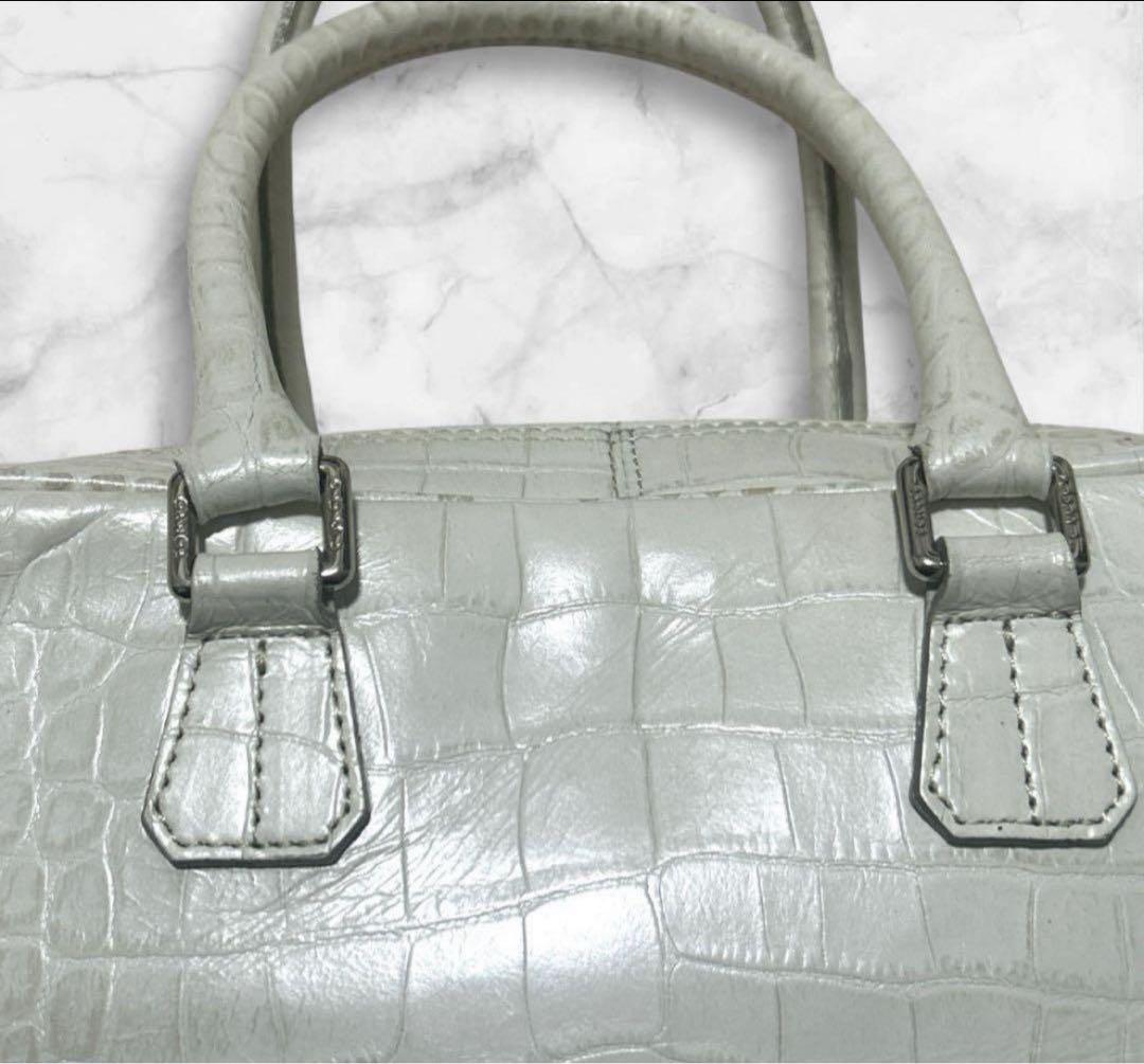 極美品✨️希少✨️ADMJ クロコ型押し　クリスタルソーイングボストン 2way