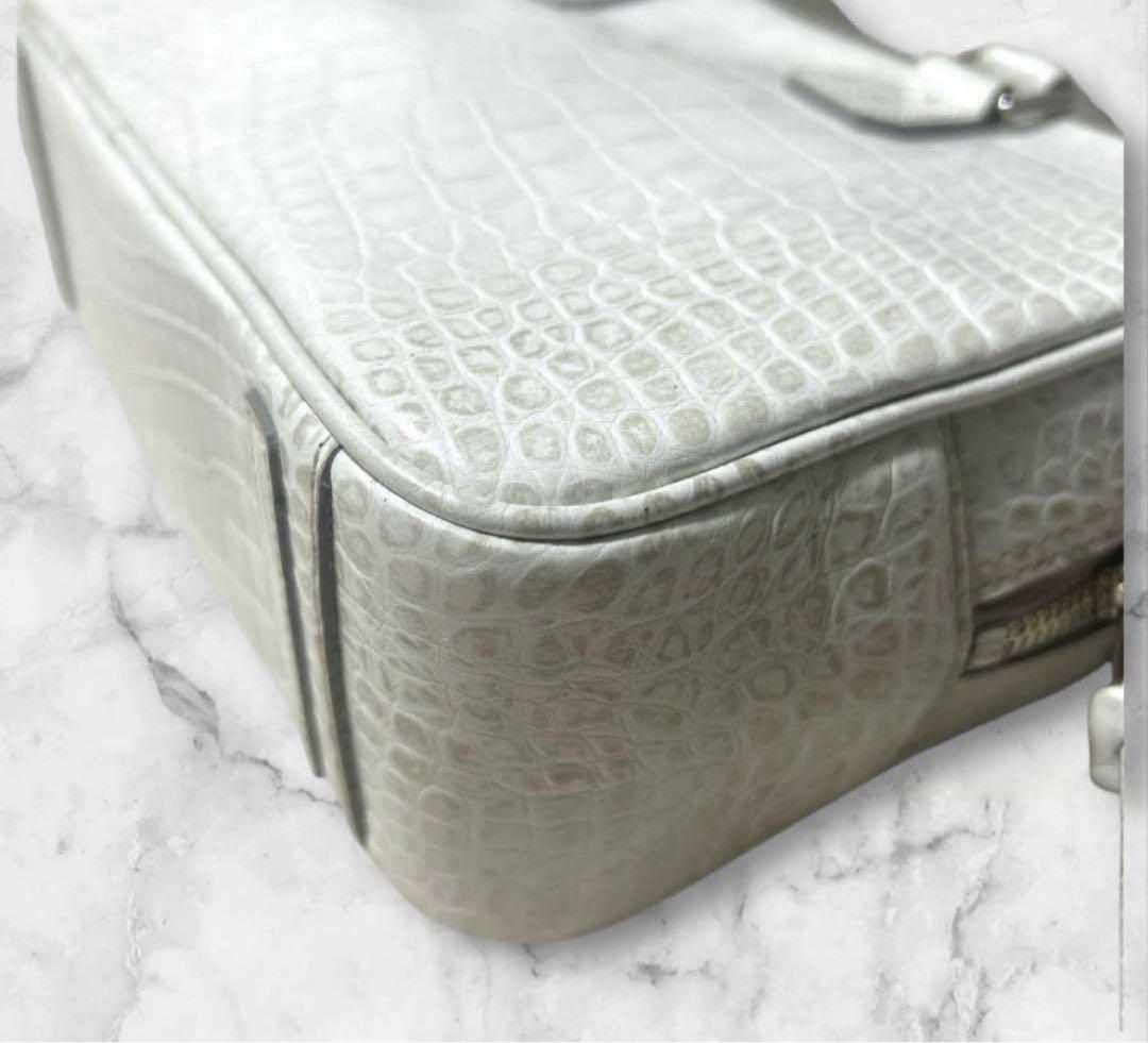 極美品✨️希少✨️ADMJ クロコ型押し　クリスタルソーイングボストン 2way