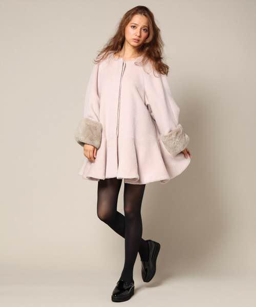 snidal ラビットファー Aライン コート