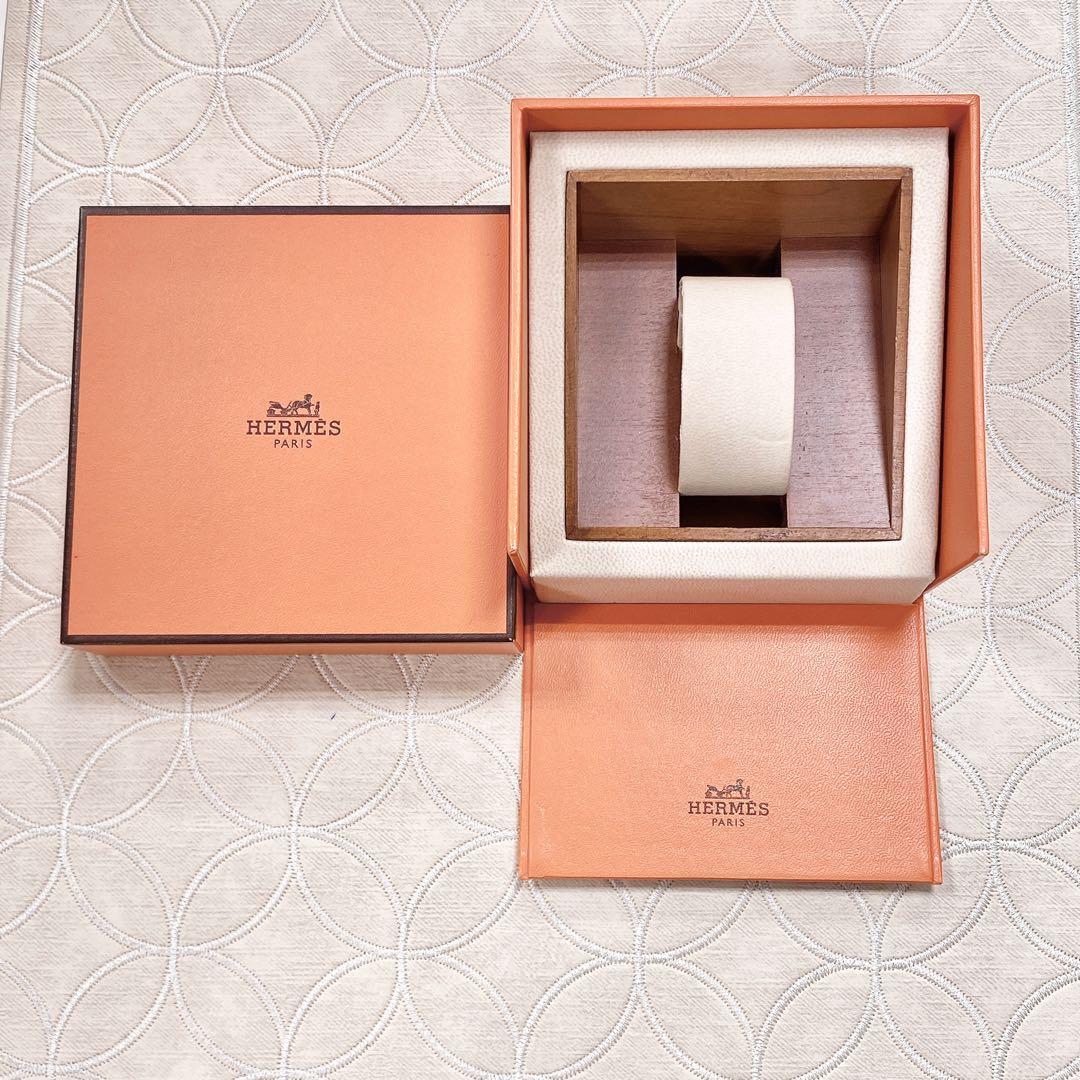 608☆美品☆ HERMES クリッパー CL4.210 ピンク 文字盤 箱