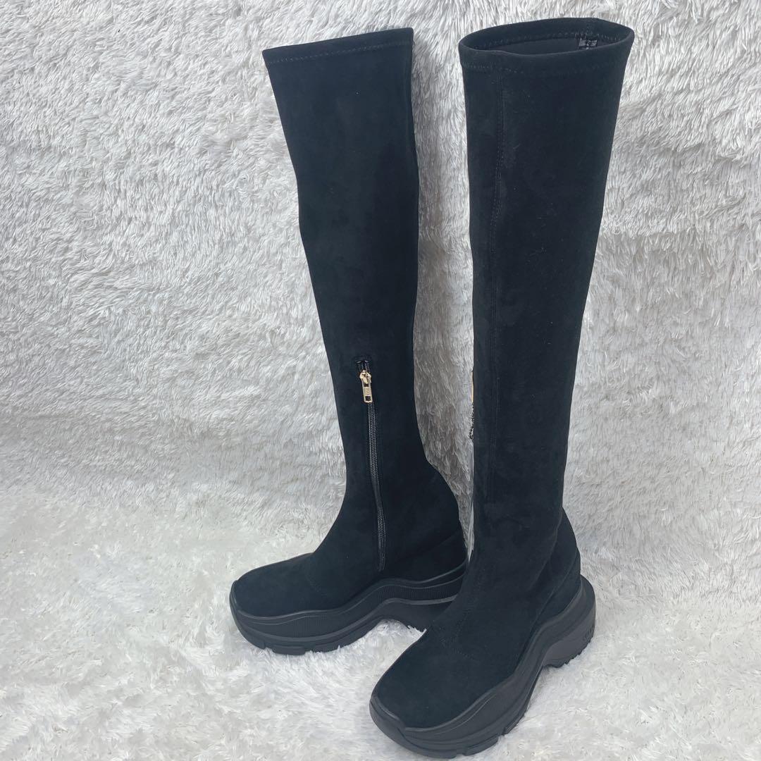 TOKYO BLACK DOUBLE SNEAKER LONG BOOTS