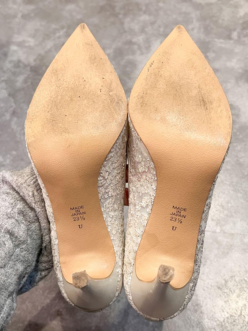 【美品】DIANA グリッター ハイヒール プラチナ23.5cm 美品】DIANA グリッター ハイヒール プラチナ23.5cm