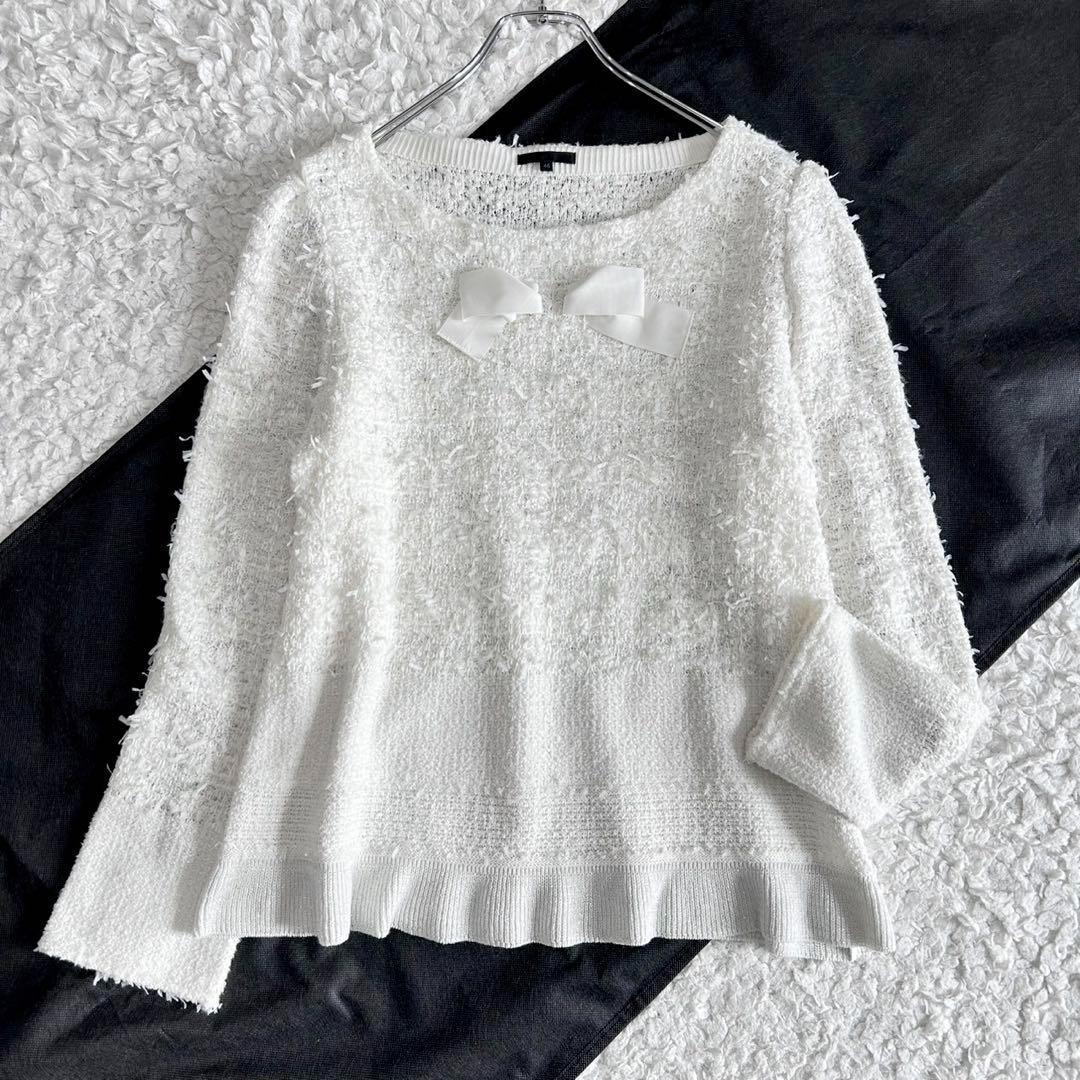ほぼ未使用 大きいサイズ TO BE CHIC リボン ニット 近年モデル 46