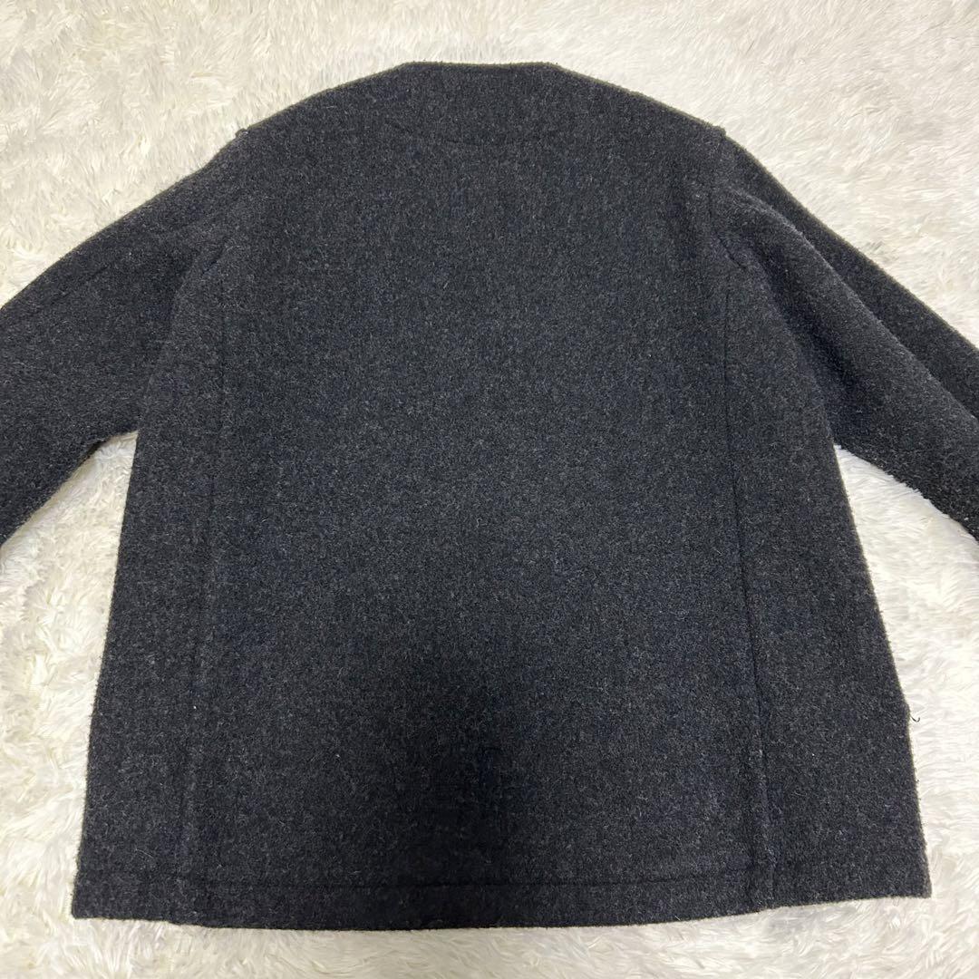 美品　ダントン　danton ノーカラー　ウールジャケット　グレー