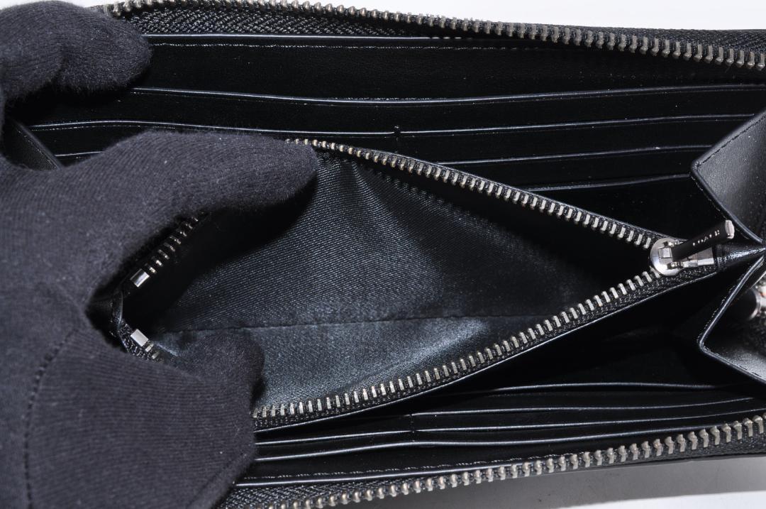未使用 COACH コーチ 長財布 レザー 革 ブラック 黒 柄なし メンズ