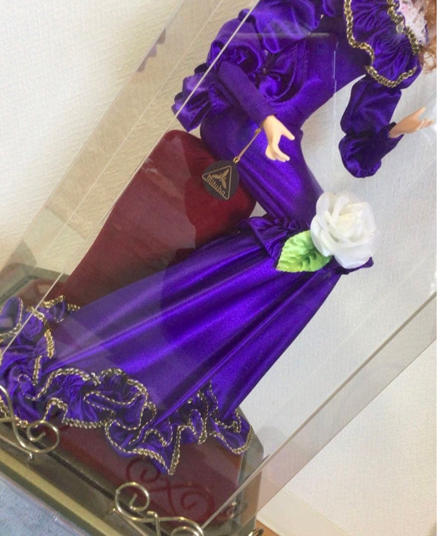 送料無料 非冷凍品同梱不可 ミツバ フランス人形 紫 スーちゃん