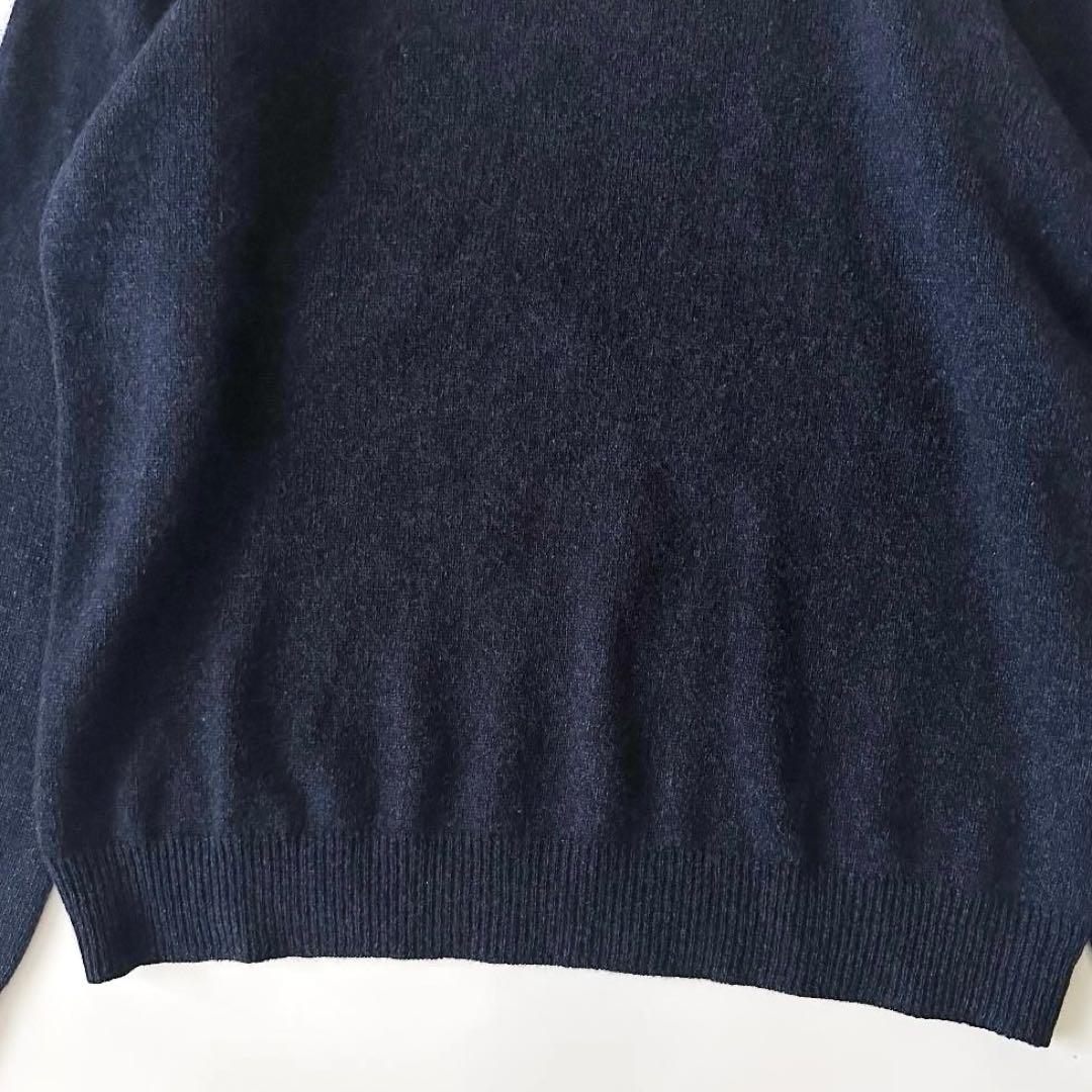 極美品 シップス SHIPS クルーネックニット カシミヤ100% ネイビー