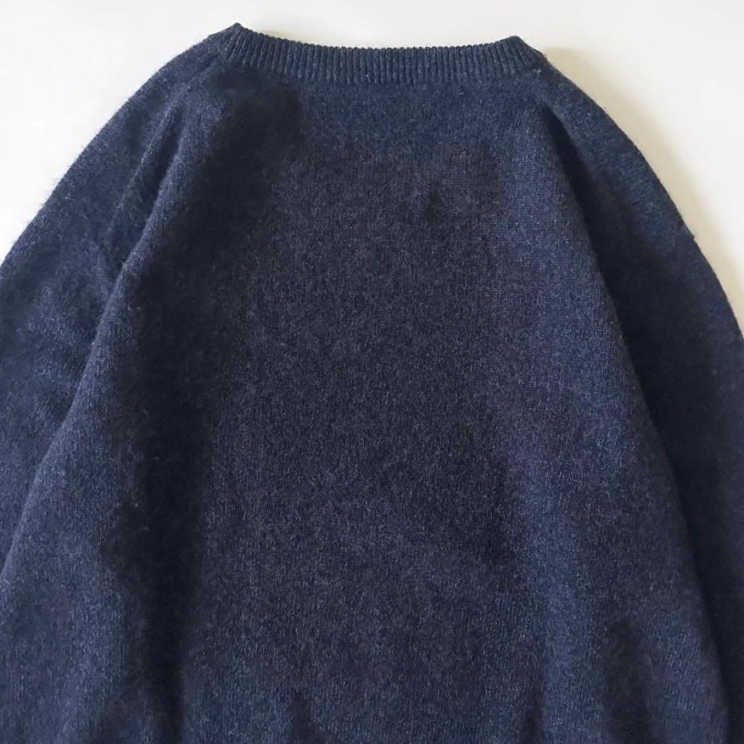 極美品 シップス SHIPS クルーネックニット カシミヤ100% ネイビー