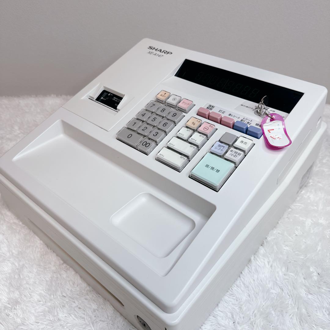 美品　SHARP　シャープ　レジスター　XE-A147　キー　ロール紙付き