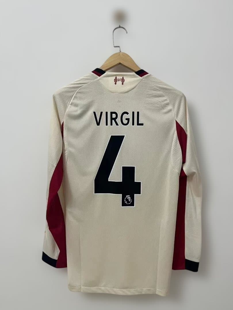 2025-26 リバプール 4番Virgil長袖ユニフォーム サッカーファン必携M