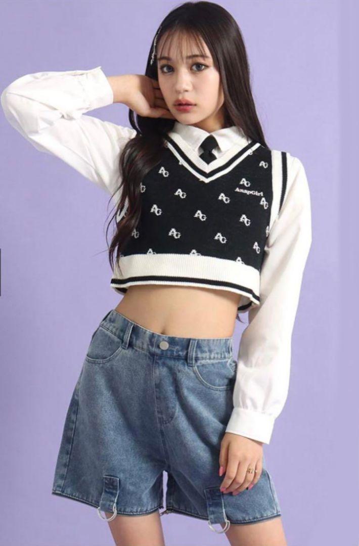 ANAP girl 4wayセパレートパンツ ANAP GIRL 4WAYジップ付きセパレートデニムワイドパンツ