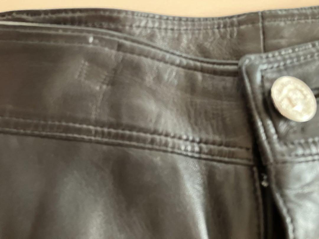 gianni versace ブラックレザーパンツ