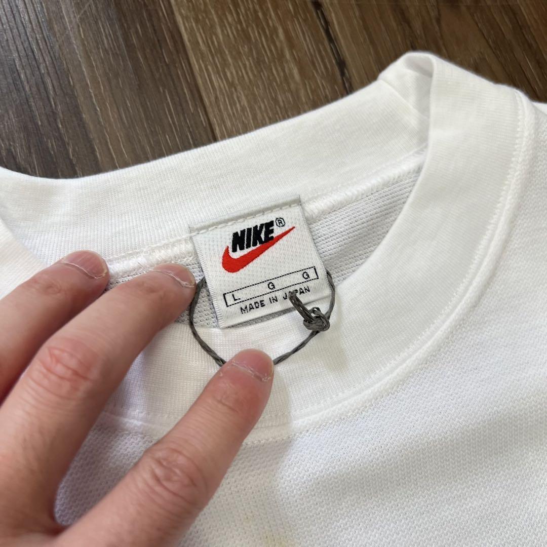S@ 90s NIKE ナイキ　ロンT 長袖　ロゴ　コットン　デッドストック