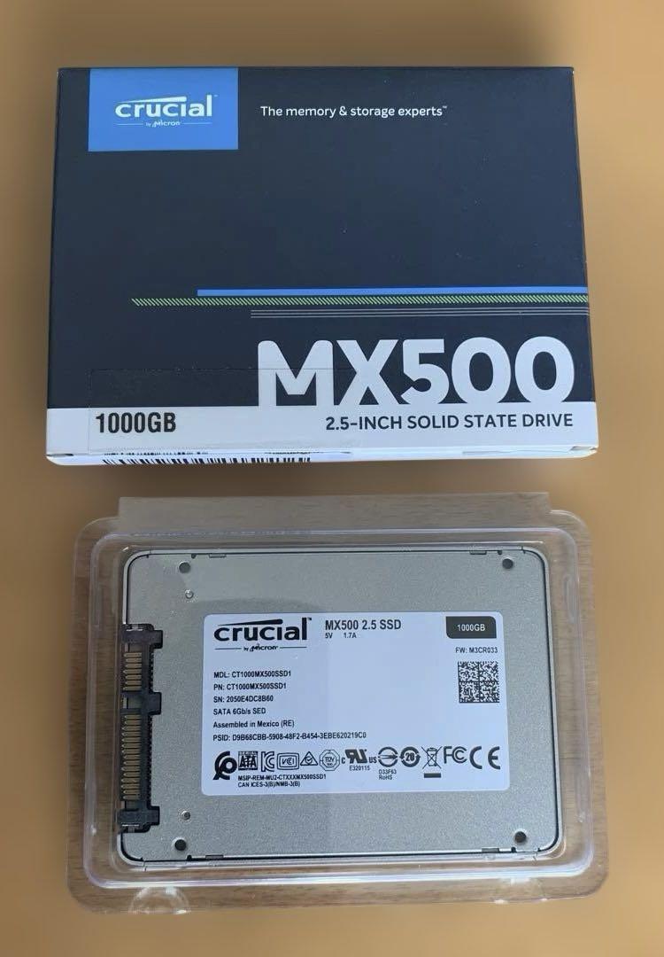新品未使用　CRUCIAL MX500 1TB（1000GB）2.5インチSSD Amazon.co.jp: Crucial SSD 1000GB MX500 内蔵2.5インチ 7mm