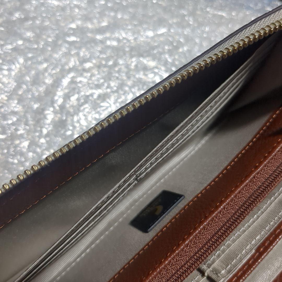 新品未使用 花柄 ラウンドファスナー長財布 イタリアンレザー