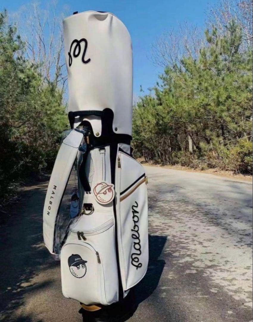 malbon golf新作 マルボン ゴルフ キャディバッグ 白