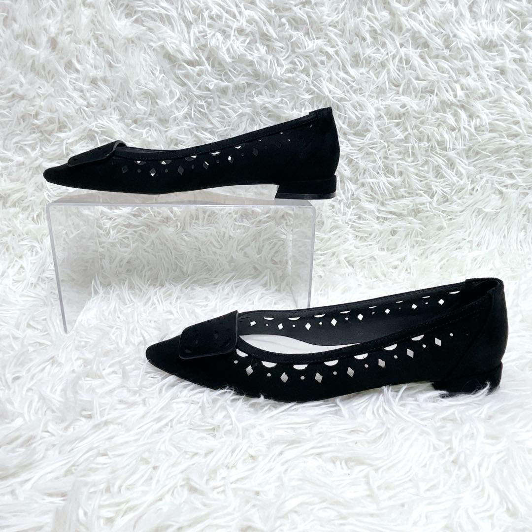 美品✨ LE TALON カットワーク オーナメント フラットシューズ 23.5