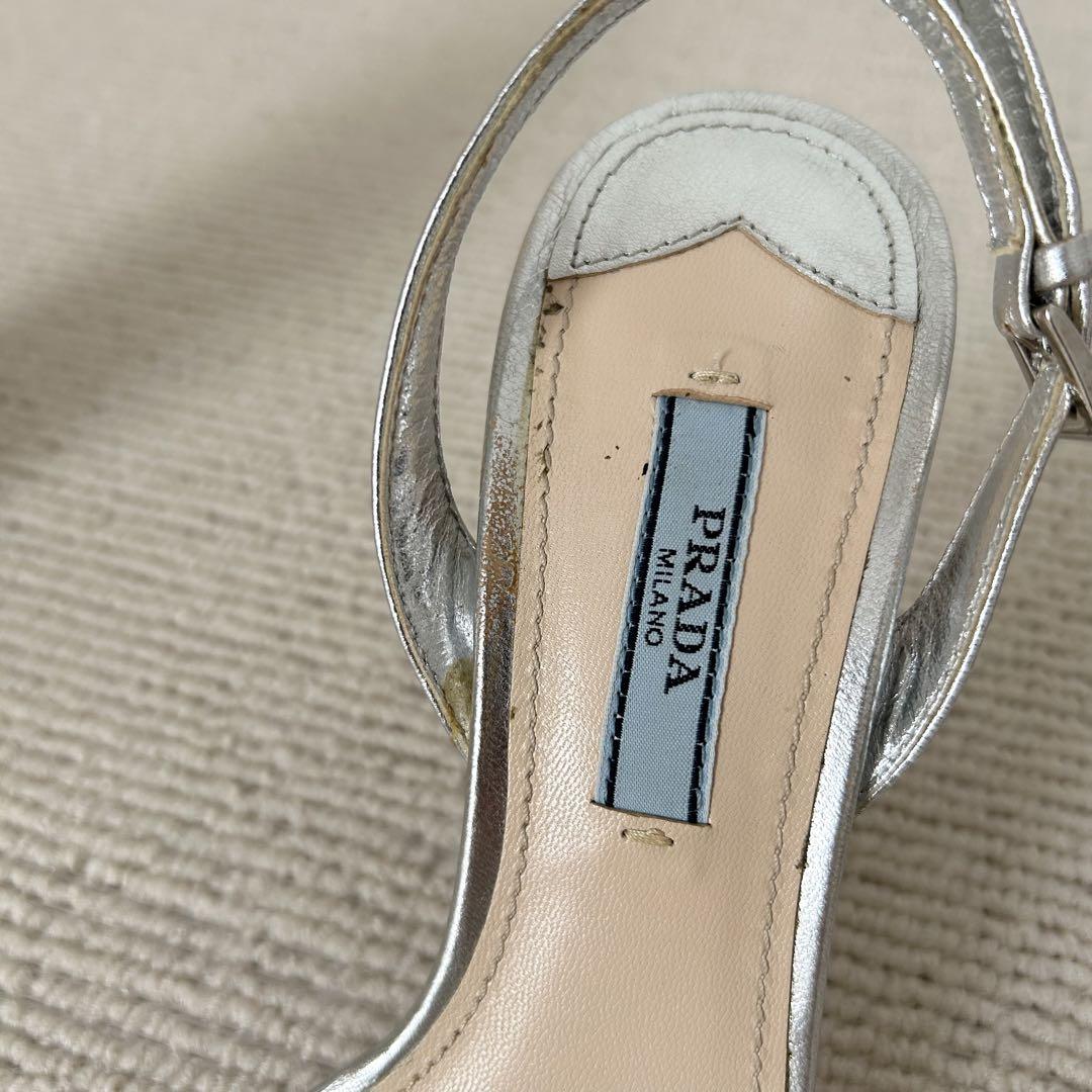 PRADA プラダ サンダル ヒール ビジュー 22cm