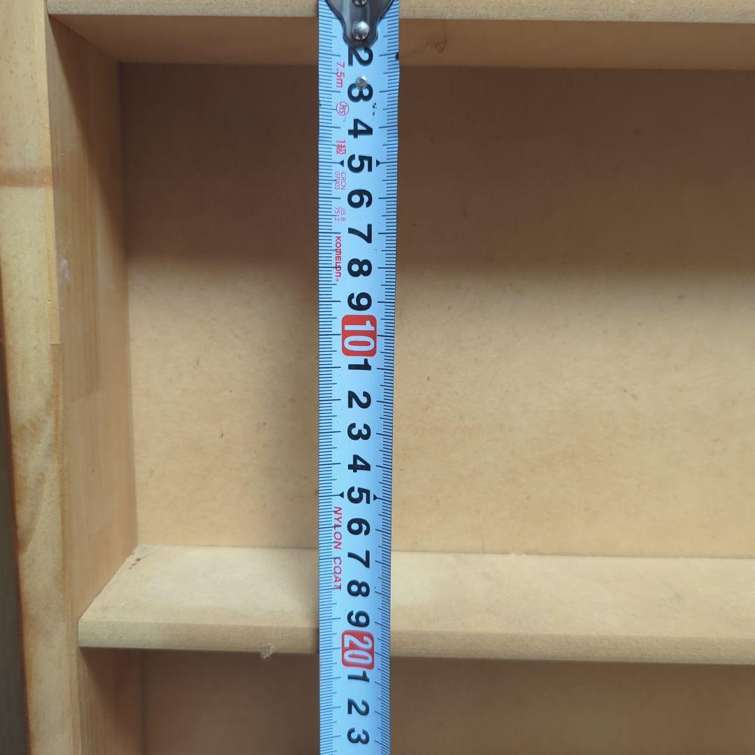 木製アクリル扉収納棚 9cm棚中古