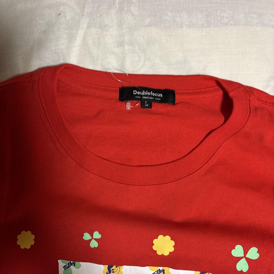 Doublefocus Milky ペコちゃんTシャツ Lサイズ レッド - メルカリ