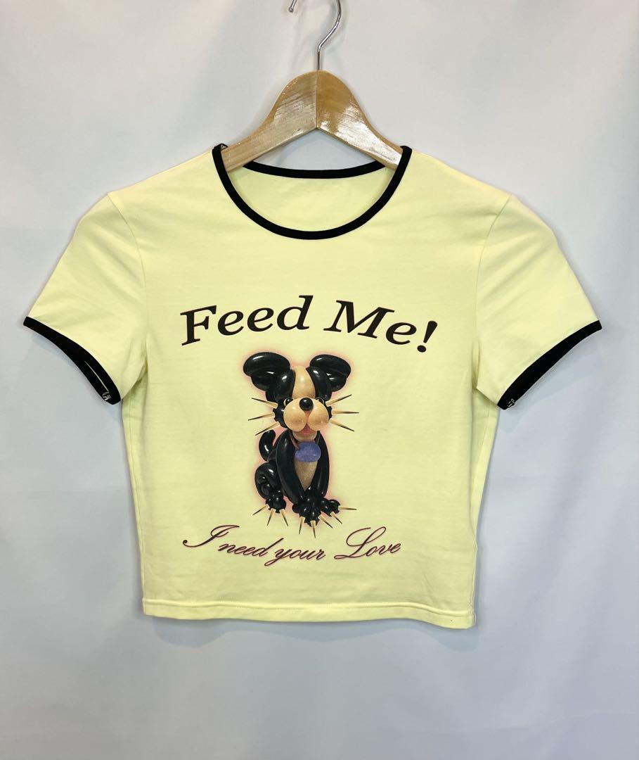 No Dress クロップド ドッグプリントTシャツSサイズ