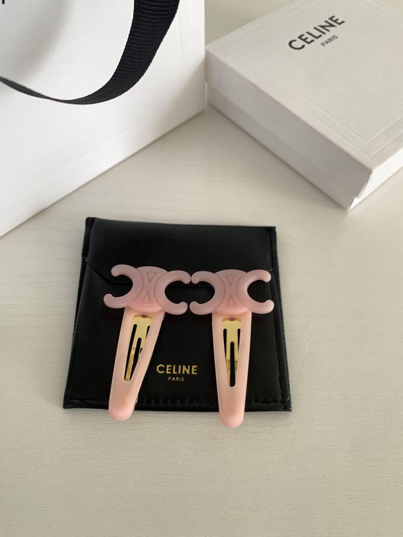 CELINE ピンク ヘアクリップ 2個セット