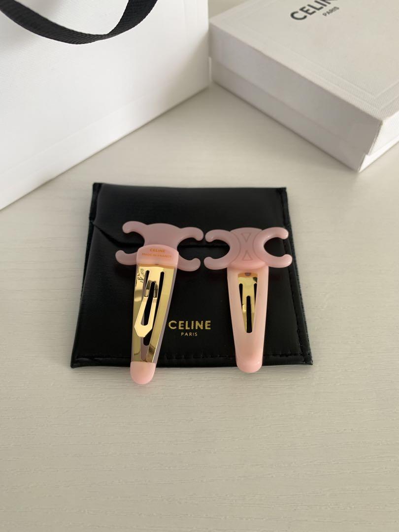 CELINE ピンク ヘアクリップ 2個セット