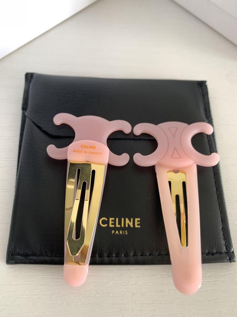 CELINE ピンク ヘアクリップ 2個セット