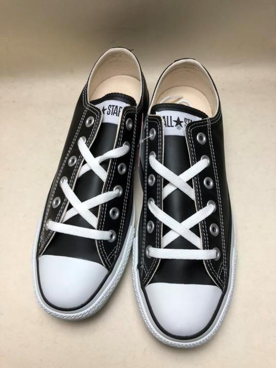 新品　未使用　コンバース　オールスター　レザー　OX　黒　US4.5　23.5
