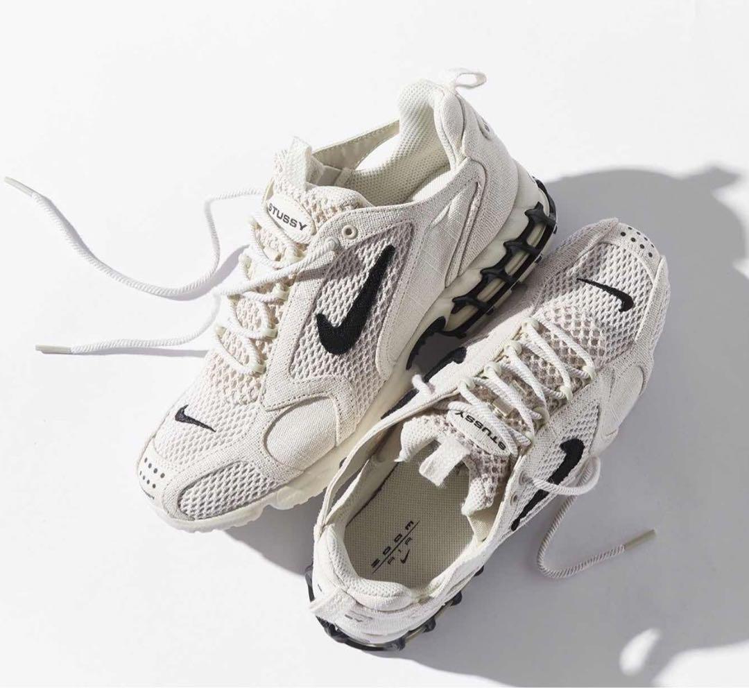 stussy × Nike Air Zoom Spiridon Fossil