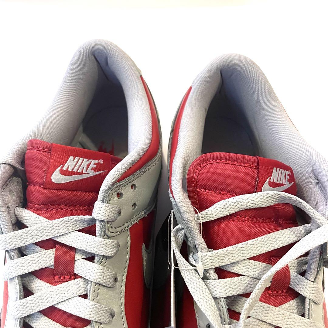 【新品】28.5cm NIKE スニーカー ダンク LOW QS 本革 灰 赤