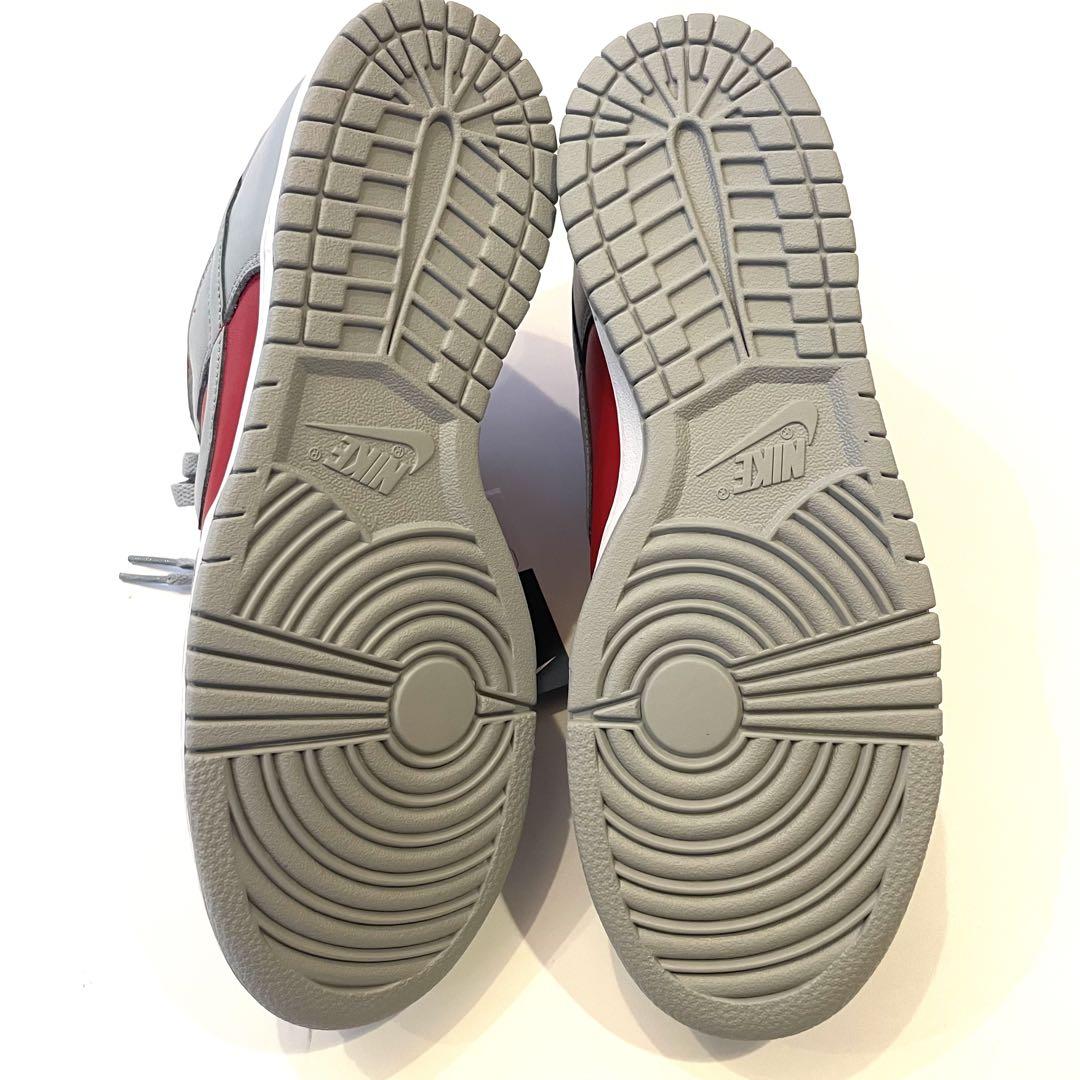 【新品】28.5cm NIKE スニーカー ダンク LOW QS 本革 灰 赤