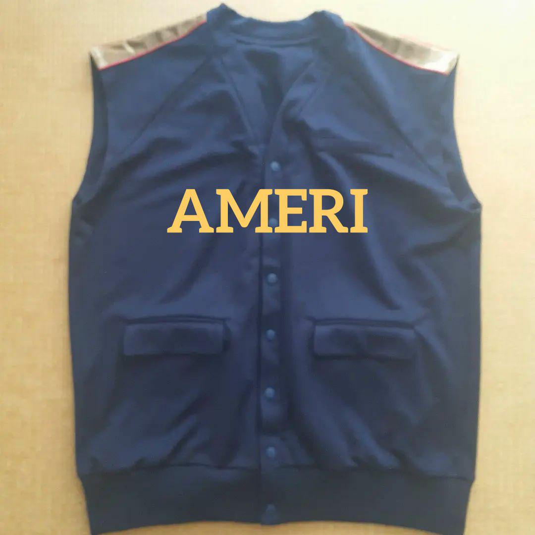 AMERI ネイビー ノースリーブベスト 肩デザイン　ボタン
