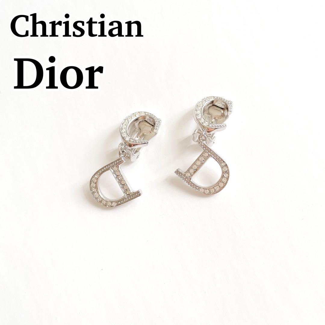 Christian Dior】イヤリング CDロゴ ラインストーン 【超安い】 49.0