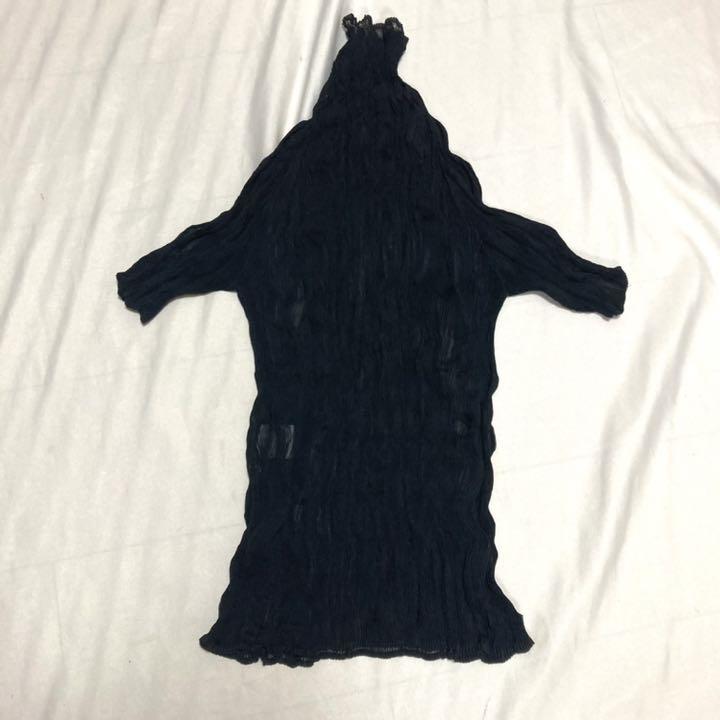 超激安人気 ISSEY MIYAKE イッセイミヤケ プリーツ 縮絨 ハイネック シアー M Vwsni-m11198568671 新品本物保証
