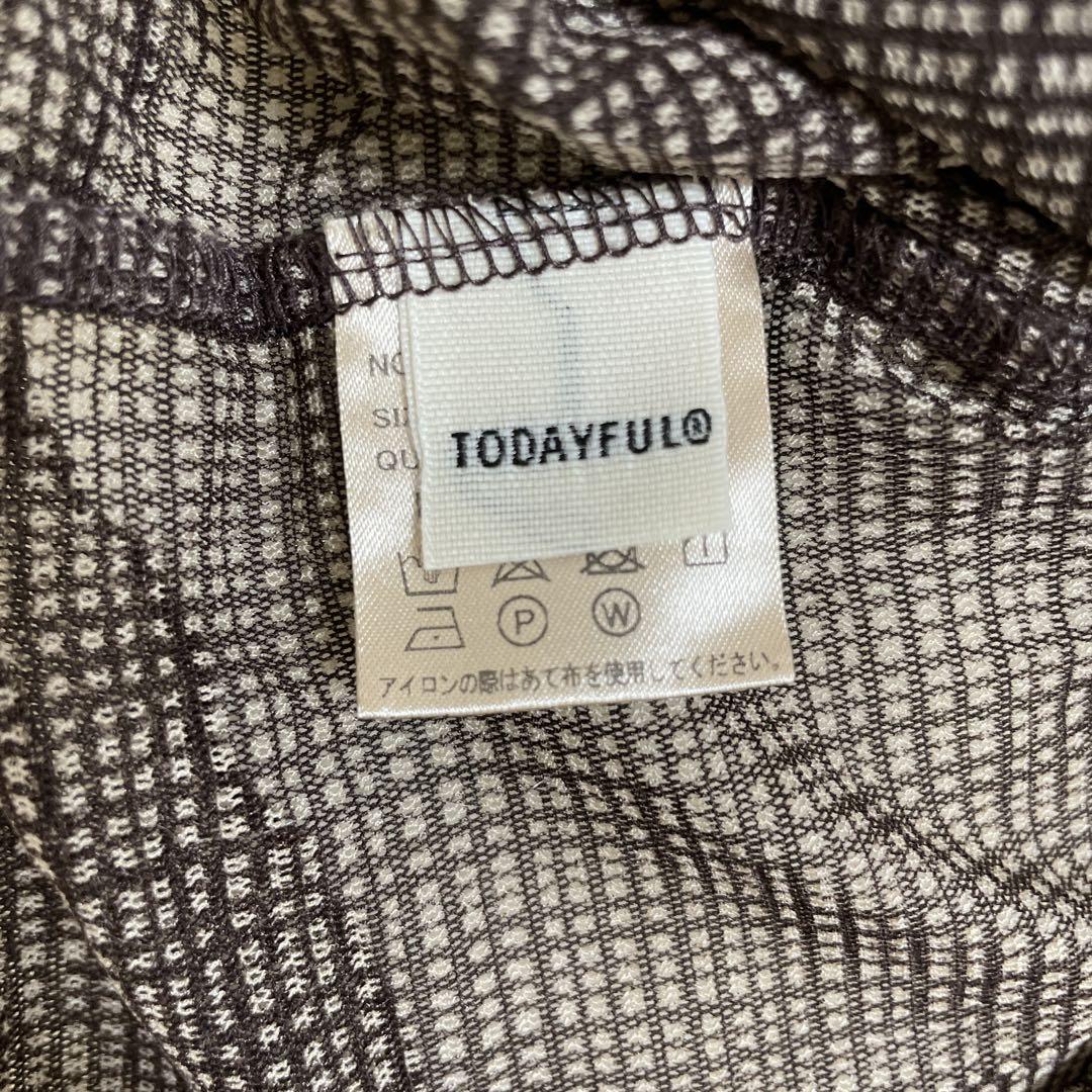 todayful チェック柄 タートルネック トップス　シアー