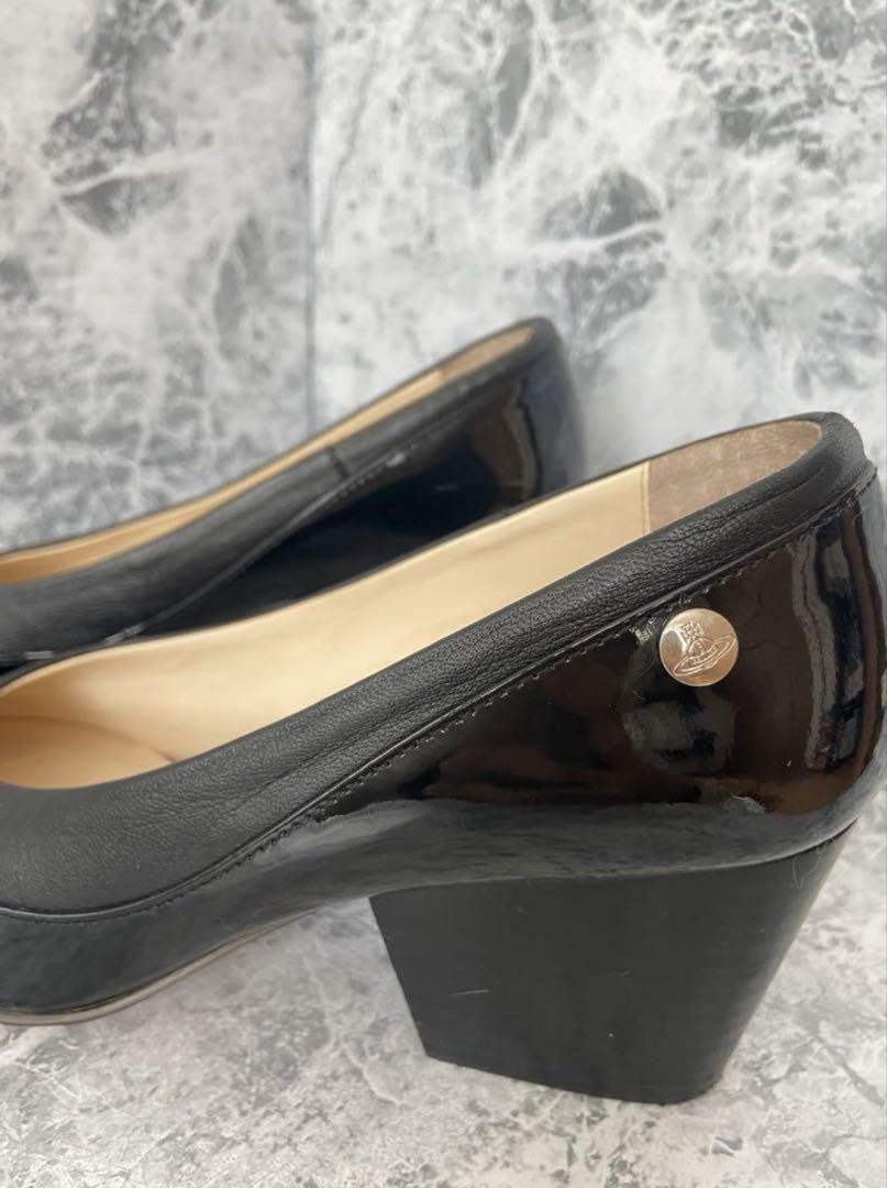 Vivienne Westwood 黒 レザー パンプスエナメル オーブ